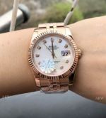 Replica Rolex Datejust White MOP Dial Rose Gold Jubilee Watches 36mm